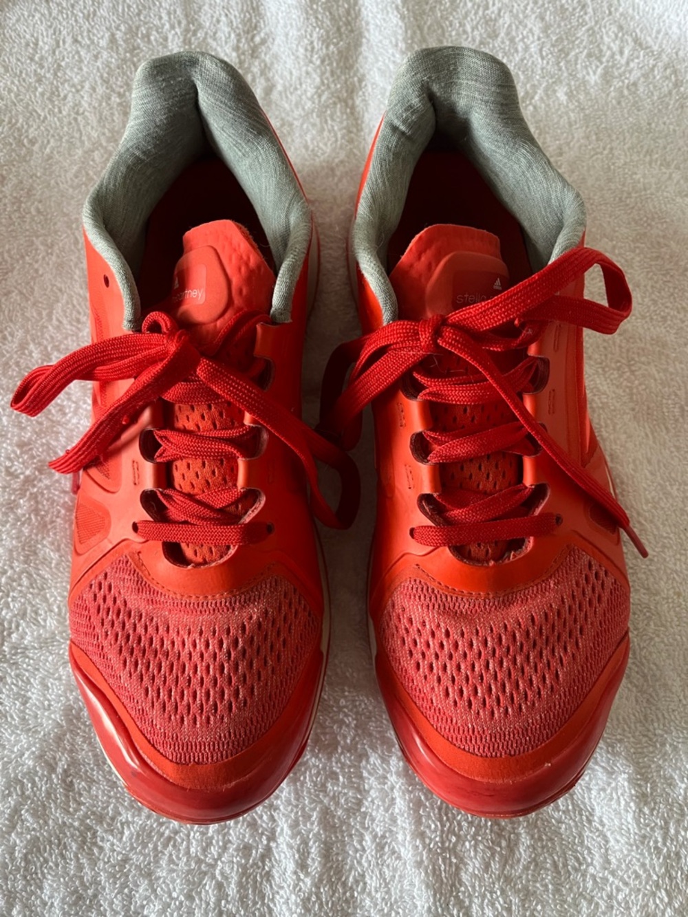 Stella McCartney Bright Orange Adidas Tennis Shoes